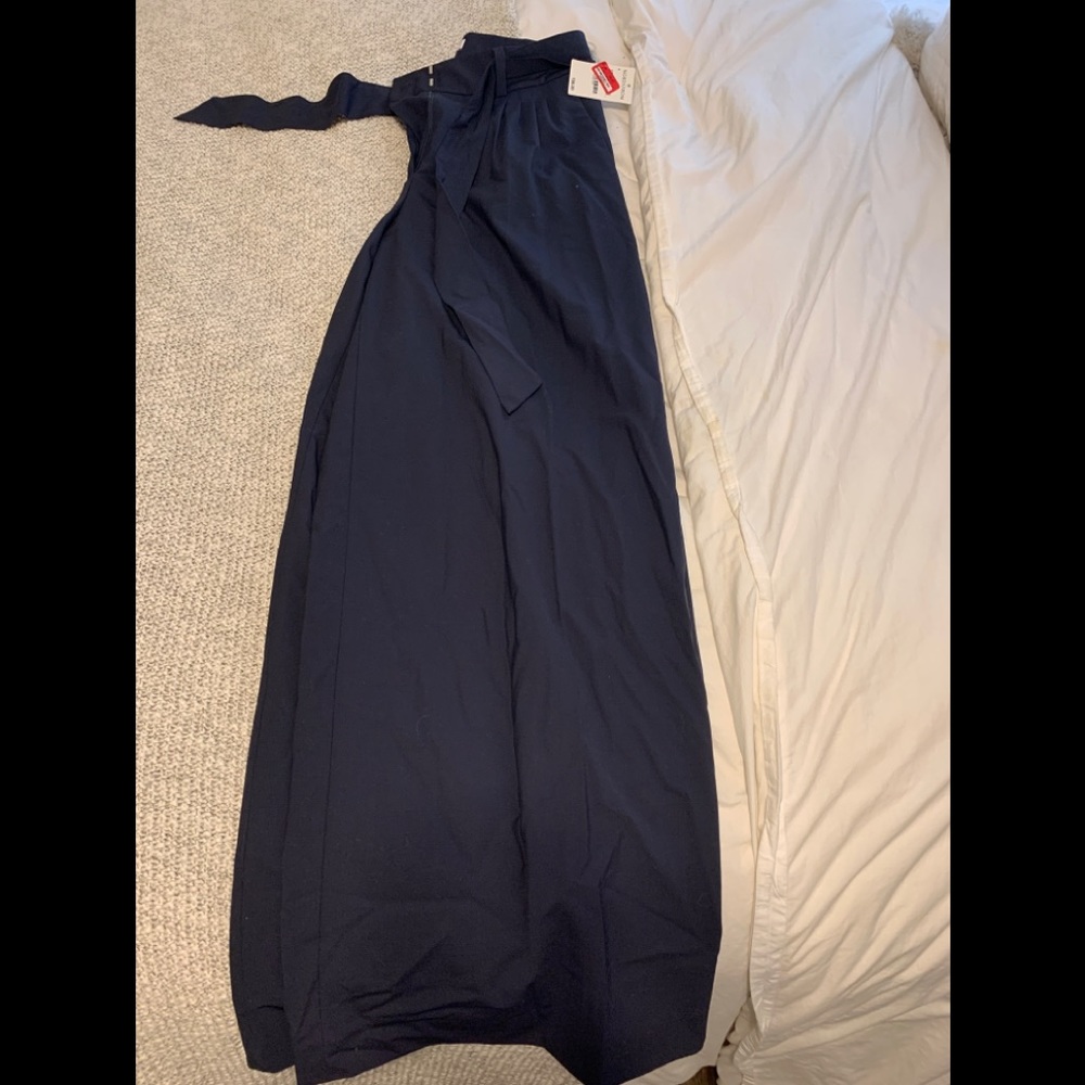 Navy wide legged Olivia Palermo dress pants